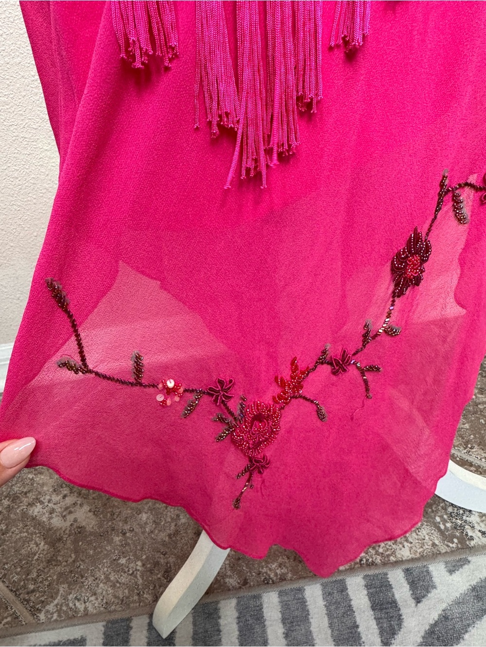 Cache pink fairy silk asymmetric vintage dress size 6 - Picture 16 of 16